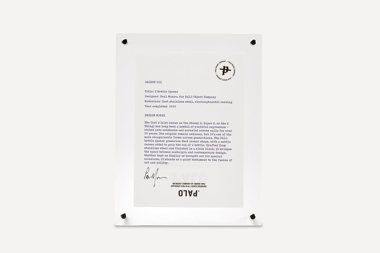 DESIGN NOTES: S BOTTLE OPENER